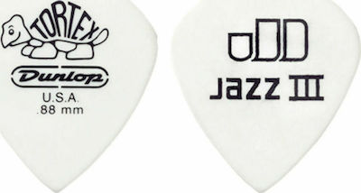 Dunlop Picks Tortex Jazz III Pick Weiß Dicke 1.5mm Verpackung 1Stück