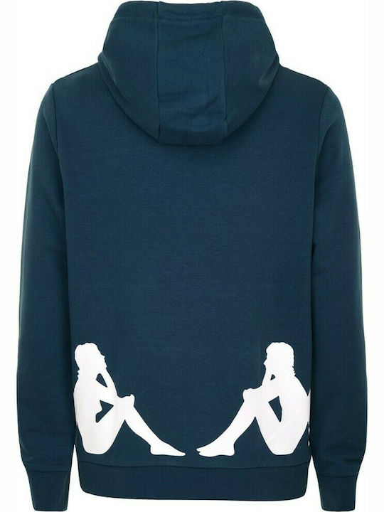 Kappa Men's Sweatshirt with Hood and Pockets Blue