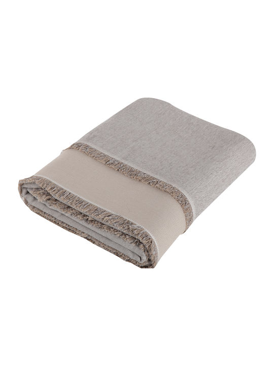 Nef-Nef Homeware Nature Ριχτάρι Διθέσιου Καναπέ Δύο 'Οψεων 170x250εκ. Grey / Linen