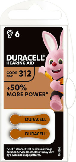 Duracell Батерии За Слухови Апарати 312 1.4V 6бр
