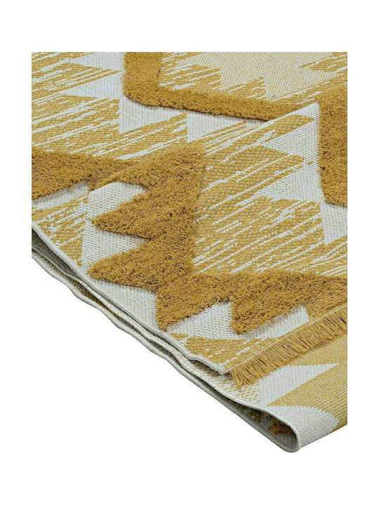 Madi Tribe Rug Rectangular Summer Cotton with Fringes Yellow