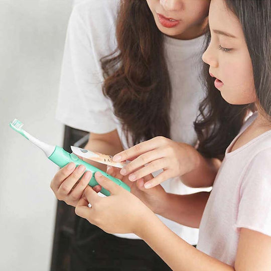 Xiaomi Soocas Periuță Electrică De Dinți Pentru Copii Cu Cronometru Pentru 4+ Ani Verde Cu Husă De Călătorie