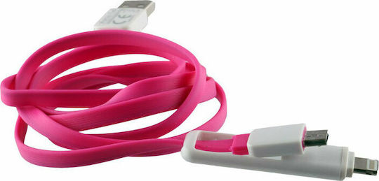 Volte-Tel Flat USB to Lightning/micro USB Cable Ροζ 1m (8157196)