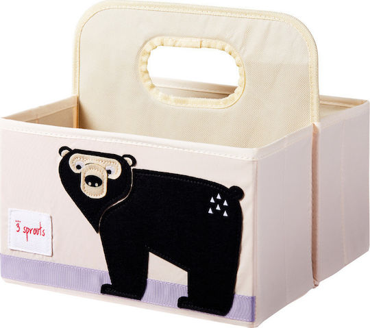 3 Sprouts Kinderzimmer-Aufbewahrungskörbchen Bear Schwarzes