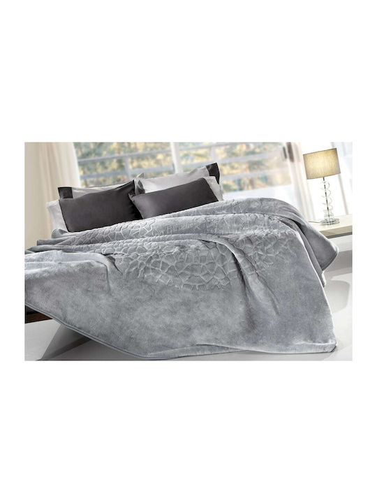 Guy Laroche Madison Blanket Spanish Velvet Queen 220x240cm. Grey