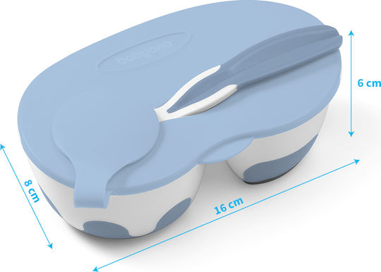 Babyono Babyono Kinderteller-Set Be Active aus Kunststoff Blau 2 Stück