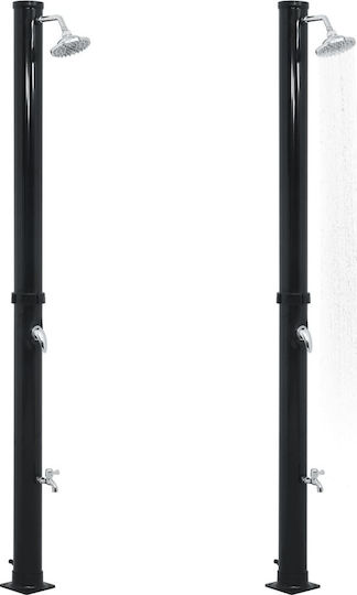 vidaXL Ντουζιέρα Πισίνας Ηλιακή από PVC 220x15.5εκ. Μαύρη