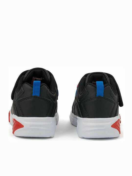 Low Cut Wave Kids Sneakers with Scratch & Lights Black