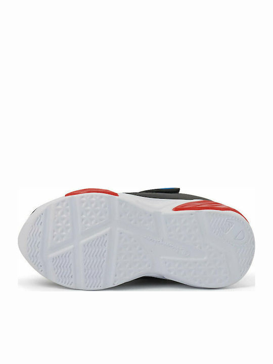 Low Cut Wave Kids Sneakers with Scratch & Lights Black