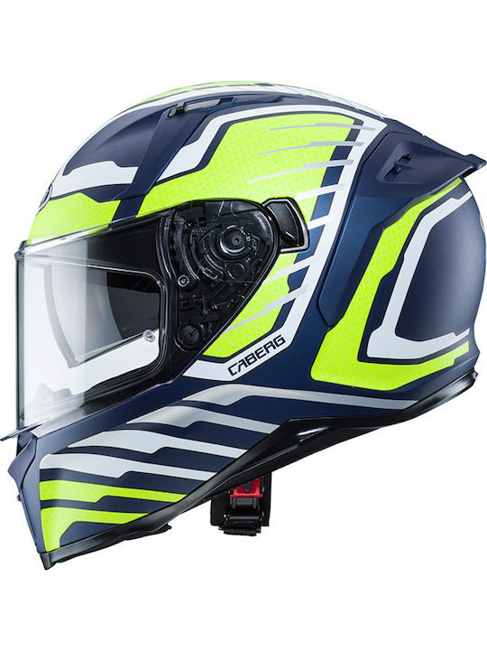 Caberg Avalon Forge Full Face Helmet with Sun Visor ECE 22.05 1500gr Blue Yama Matt/White/Fluo Yellow