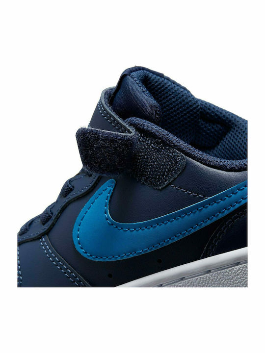 Court Court Borough Kids Sports Shoes Basketball with Hoop & Loop Closure Midnight Navy / Imperial Blue