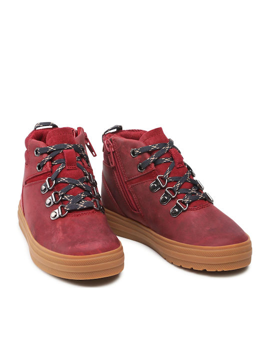Nova Hike K Anatomical Leather Kids Boots with Zipper Burgundy