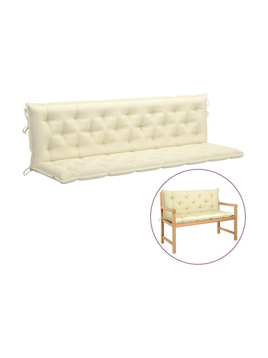 vidaXL Garden Swing Cushion with Backrest White 200x50cm