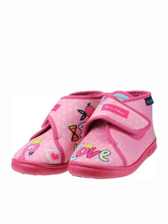 Mini Max Παιδικές Παντόφλες Μποτάκια Ανατομικές για Κορίτσι Ροζ VG Scout