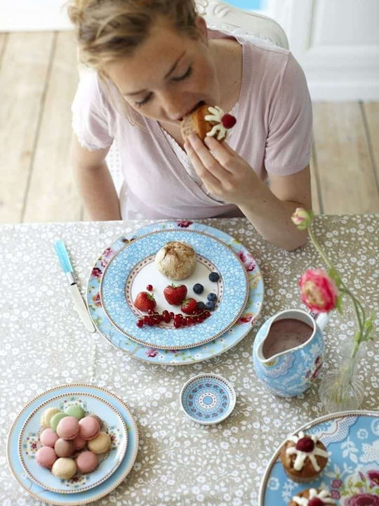 PiP Studio Floral Breakfast Porcelain Desert Plate Μπλε 21cm