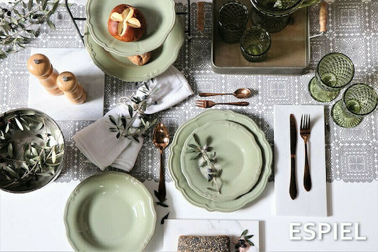 Espiel Tiffany Plate Soup Ceramic Physical with Diameter 24cm