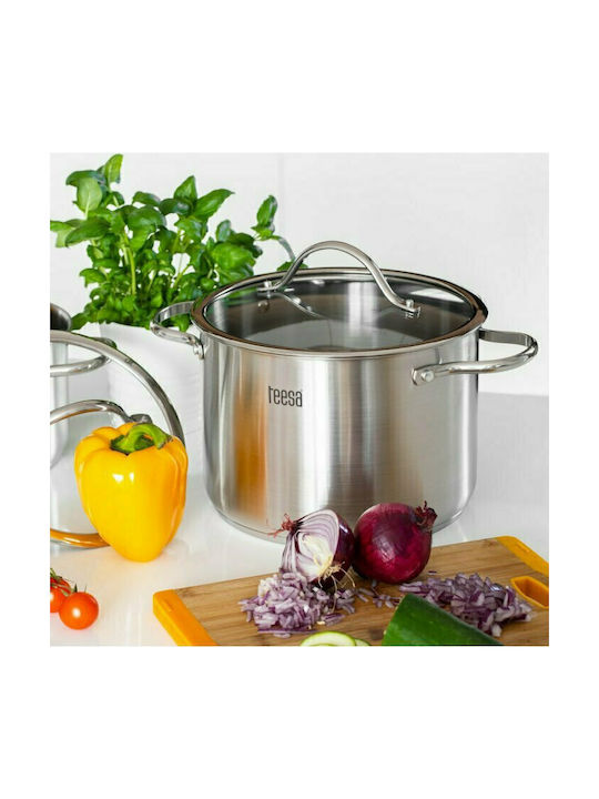 Teesa Cook Expert Master Σετ Κατσαρόλες από Ανοξείδωτο Ατσάλι Ασημί 3τμχ