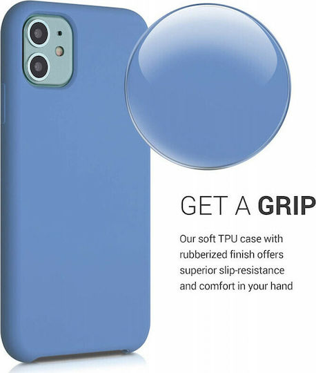 KWmobile Rubber Umschlag Rückseite Silikon Azure Blue (iPhone 11)
