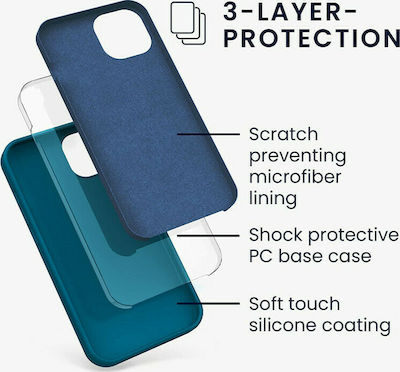 KWmobile Rubberized TPU Umschlag Rückseite Silikon Caribbean Blue (iPhone 13) 55878.224