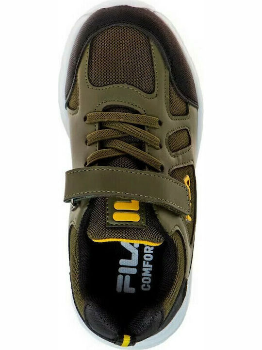 Comfort Strong 2 Παιδικά Sneakers με Σκρατς Χακί