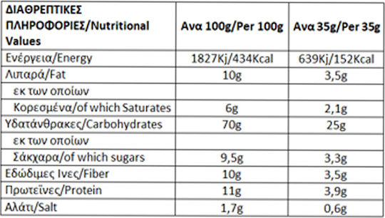 Joice Organic Cereals Oats with Dark Chocolate, Almonds & Cranberries Whole Grain 350gr 1408009