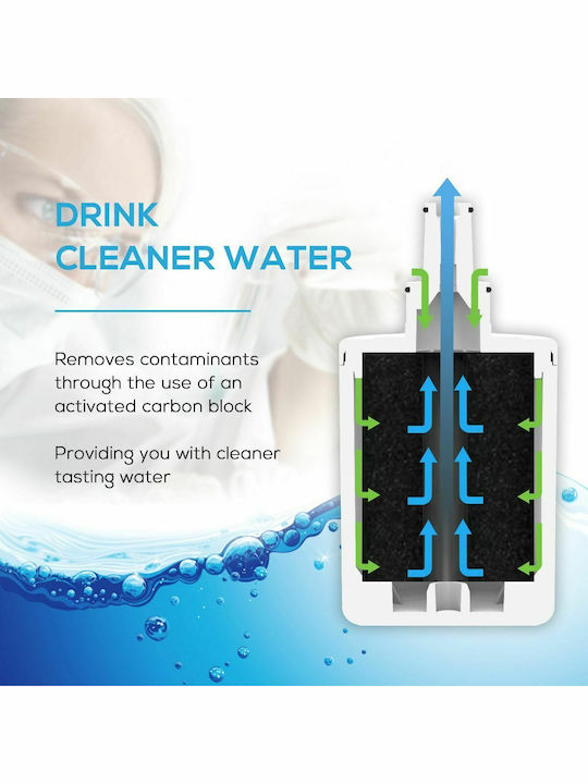 EcoAqua EFF-6011A Compact Activated Carbon Internal Replacement Water Filter for Samsung Refrigerator