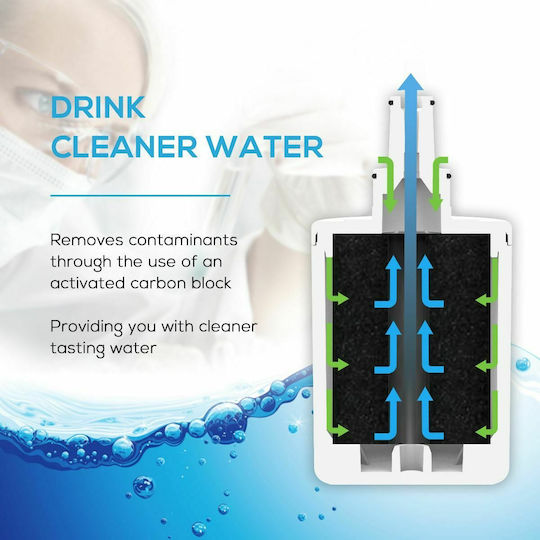 EcoAqua EFF-6011A Compact Activated Carbon Internal Replacement Water Filter for Samsung Refrigerator