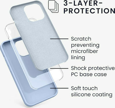 KWmobile Rubberized Silicone Back Cover Light Blue Matt (iPhone 13 Pro)