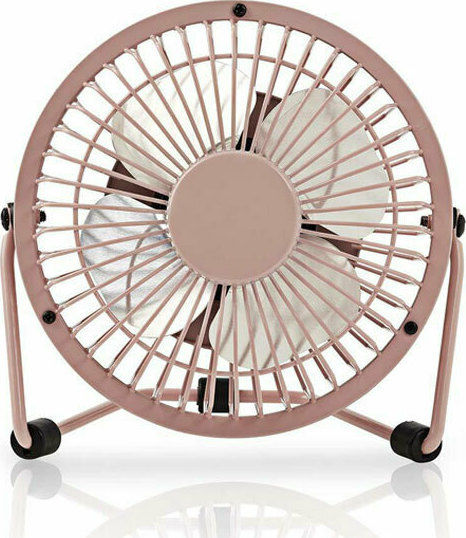 Nedis USB Office/Home Rotating Fan Pink Metal Mini Fan FNDK1PI10