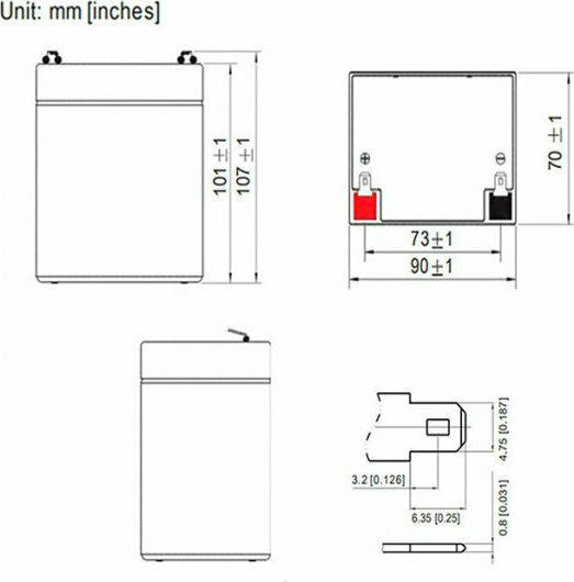 NOD LAB 12V-5AH UPS Batterie mit Kapazität 5Ah und Spannung 12V 1Stück