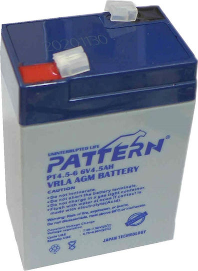 Pattern Battery PT4.5-6 UPS Battery with Capacity 4.5Ah and Voltage 6V 1pcs