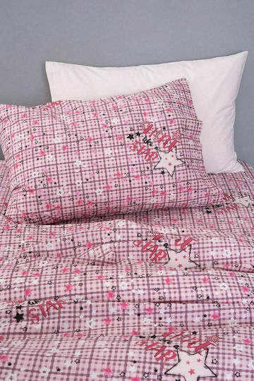 Palamaiki Cluster Set Kids Duvet Cover Single with Pillowcase Cotton Lilac 170x250cm