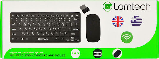 Lamtech LAM020854 Fără fir Set tastatură și mouse Greacă