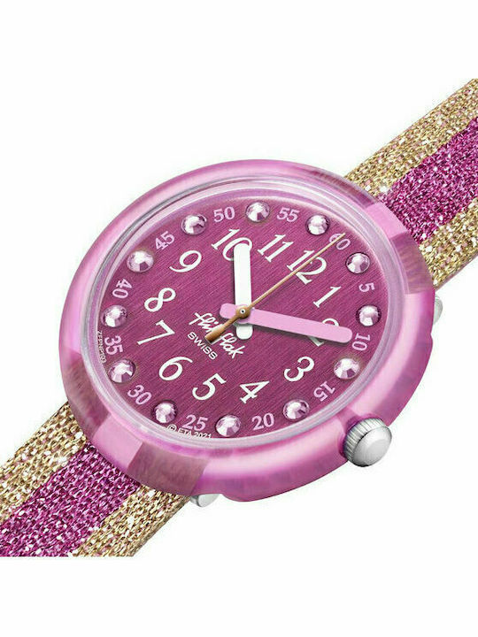 FlikFlak Kinder-Analoguhr Shine in mit Stoffarmband Rosa