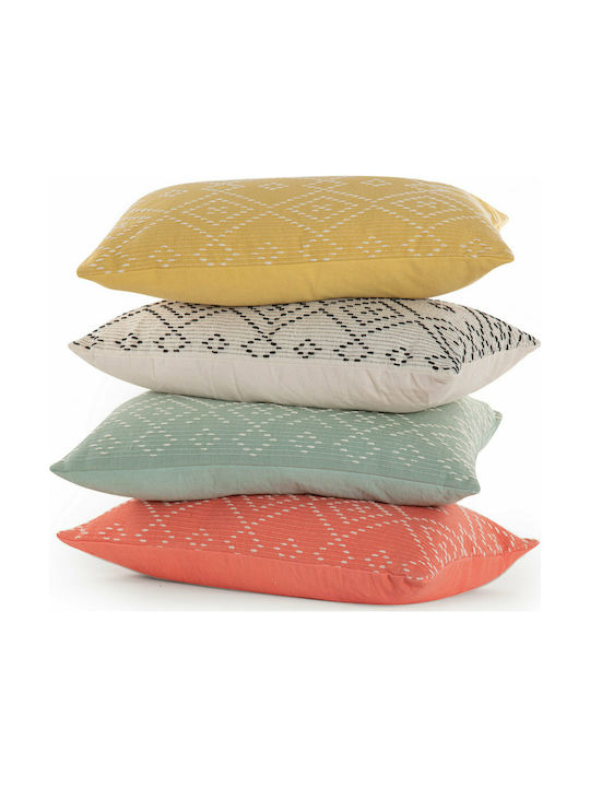 Nef-Nef Homeware Sofa Cushion Crysta from 100% Cotton Coral 55x33cm.