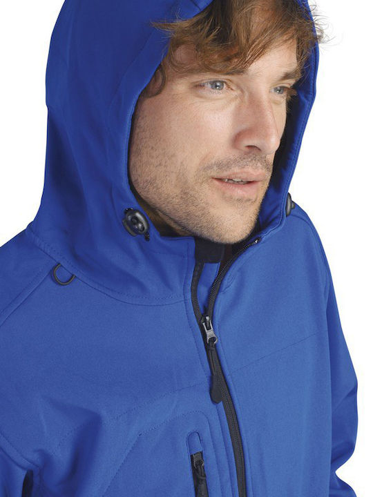 Replay Χειμωνιάτικο Μπουφάν Softshell Αδιάβροχο και Αντιανεμικό Μπλε