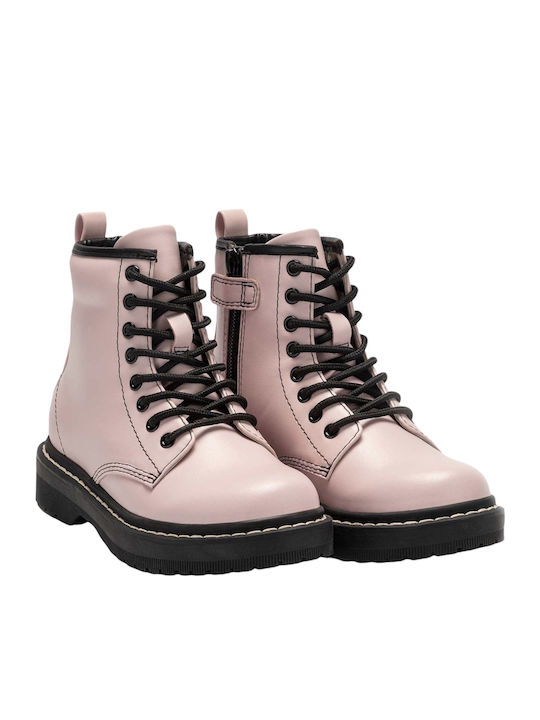 Doris Rosa Anatomisch Lederne Kinderstiefel mit Reißverschluss Rosa