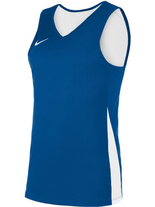 Nike Reversible Bluza Sportivă pentru Bărbați cu Mânecă Scurtă cu Decolteu în V Albastră