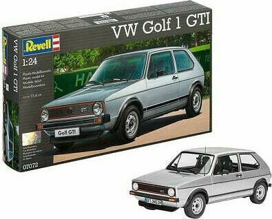 Revell Volkswagen Golf 1 GTI Modeling Figure Car Silver 121 Pieces in Scale 1:24 15.4x6.2cm.
