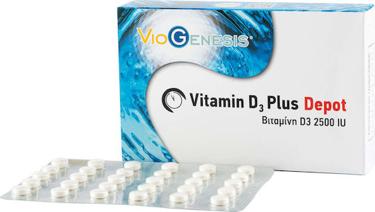 Viogenesis Vitamin D3 Plus Depot Vitamin for Immune System Boost & Bone Health 2500iu 80mg 90 caps