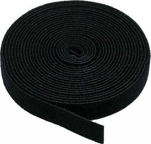 Powertech Self-Adhesive Hook & Loop Tape Black 13mmx3m 1pcs