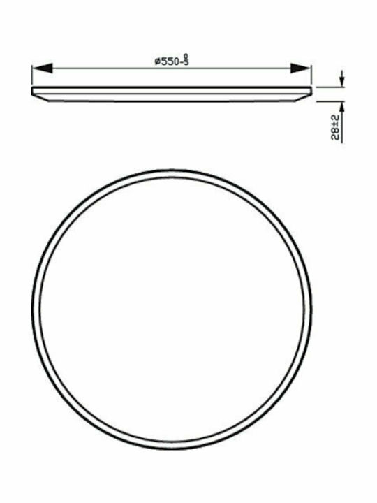 Philips Στρογγυλό Εξωτερικό LED Panel 36W με Θερμό Λευκό Φως 55εκ.