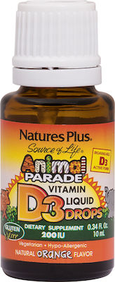 Nature's Plus Vitamin D3 für Stärkung des Immunsystems & die Knochengesundheit 200iu Orange 10ml