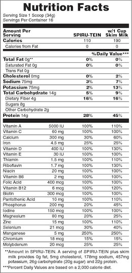 Nature's Plus Spiru-Tein High-Protein Energy Meal Glutenfrei mit Geschmack Vanille 544gr
