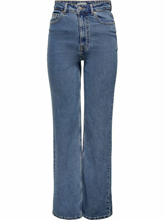 Camille Ψηλόμεσο Γυναικείο Jean Παντελόνι σε Wide Γραμμή Medium Blue Denim