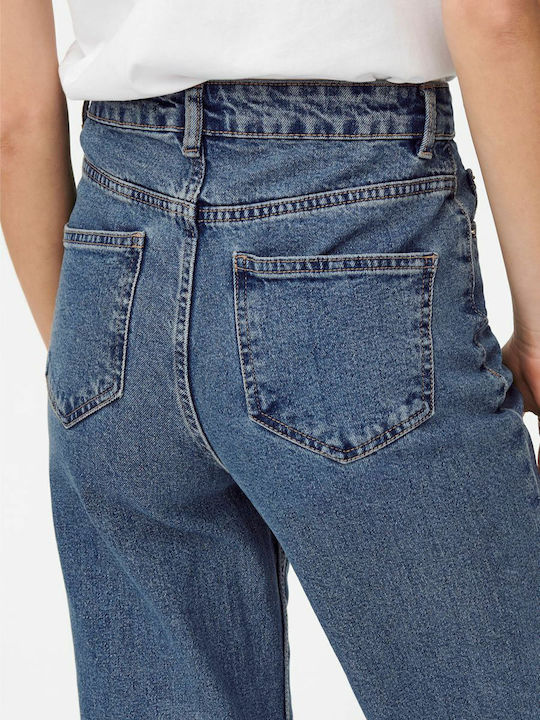 Camille Ψηλόμεσο Γυναικείο Jean Παντελόνι σε Wide Γραμμή Medium Blue Denim