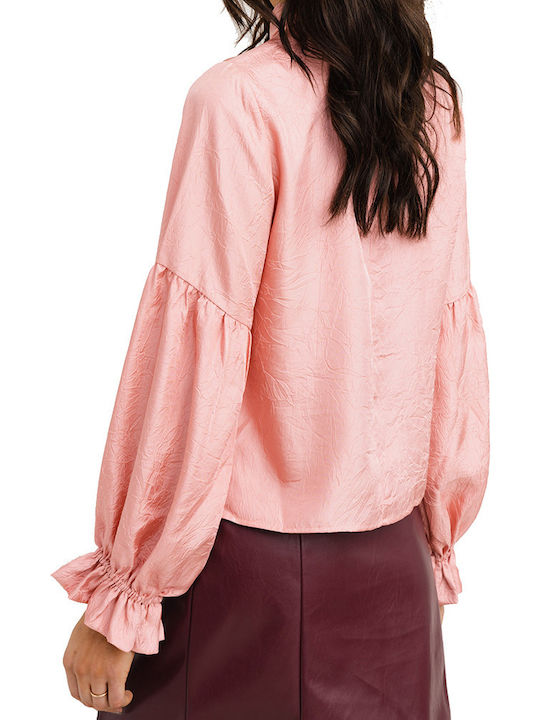 Rut & Circle Women's Blouse Long Sleeve Pink