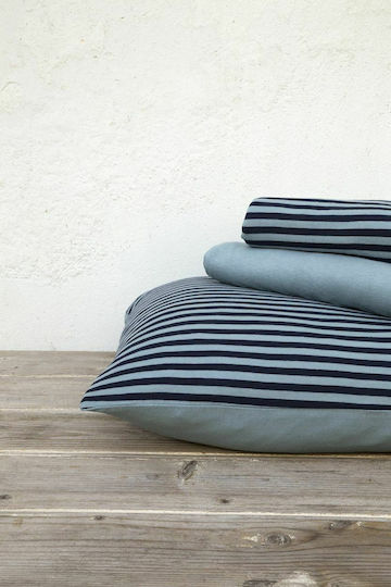 Nima Duvet Cover Set Cotton Single with Pillowcase 160x240 Suave Dark Blue