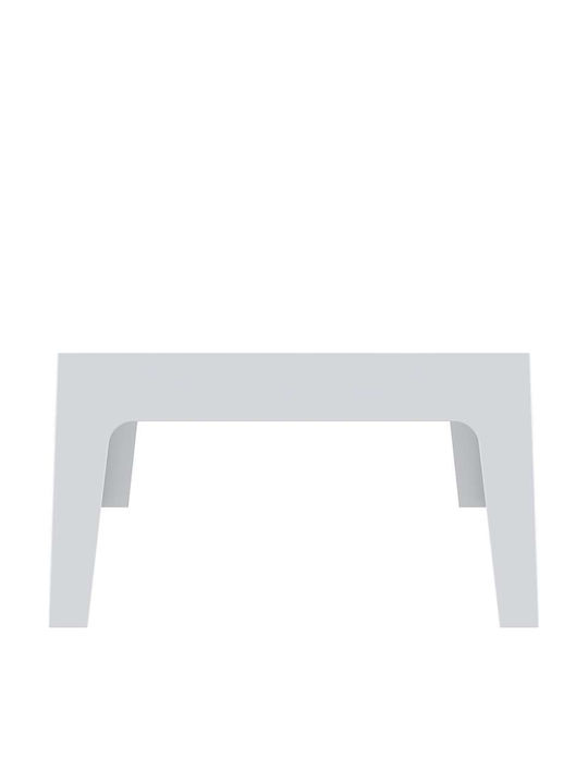Box Sitting Room Outdoor Free Standing Polypropylene Table White 70x50x43cm
