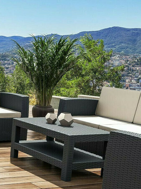Masa Masa de lounge pentru spații exterioare Ratan Monaco Gri 92x57x45buc